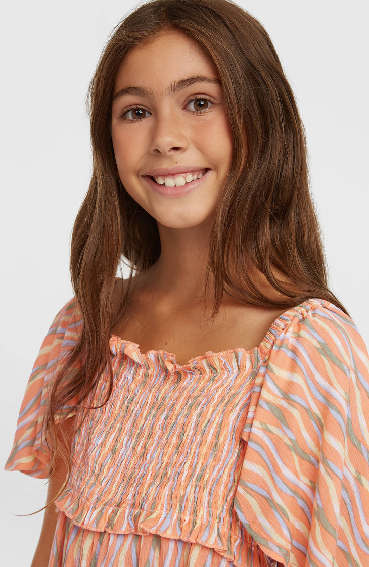 O'Neill geweven T-shirt | Funky Peach Swirly