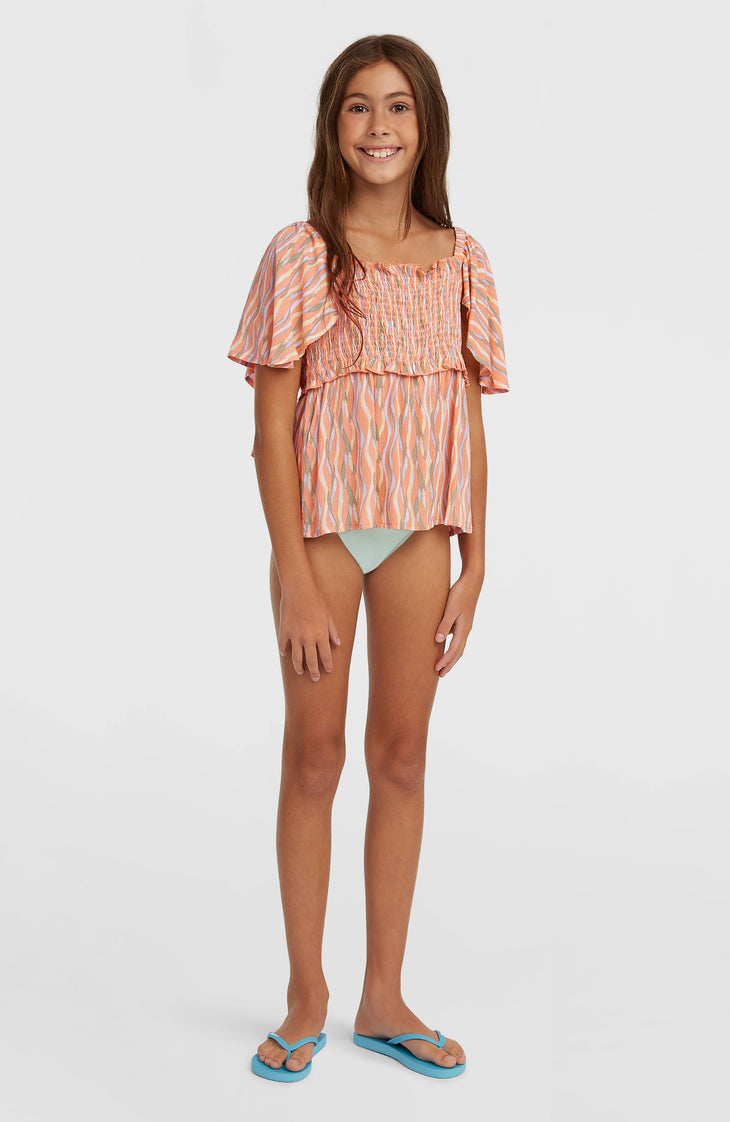 O'Neill geweven T-shirt | Funky Peach Swirly