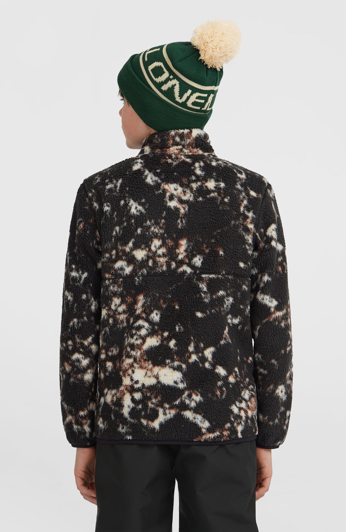 High-Pile fleecevest met volledige rits | Black/Beige Quarry