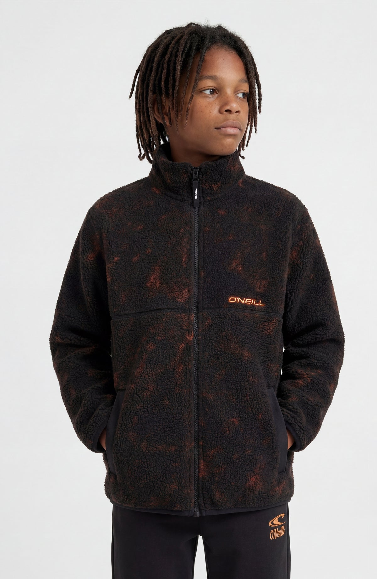 High-Pile fleecevest met volledige rits | Black Basalt