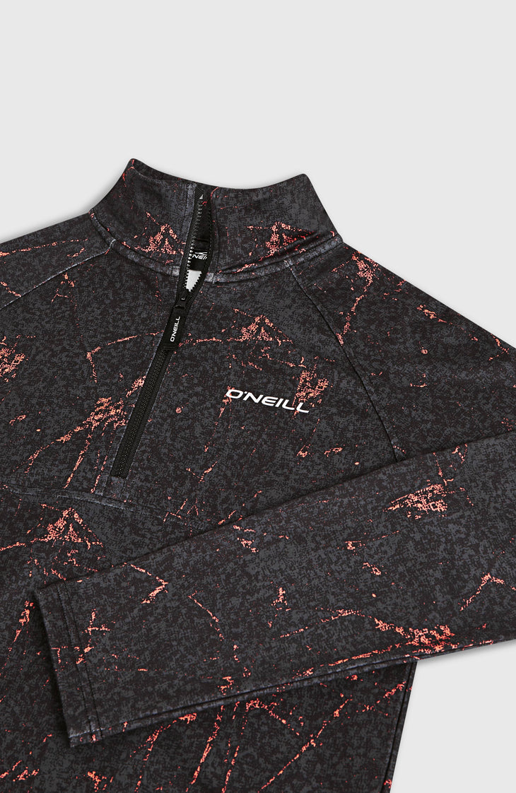 FWC'Cruz Printed Half-Zip fleecetrui | Black Basalt