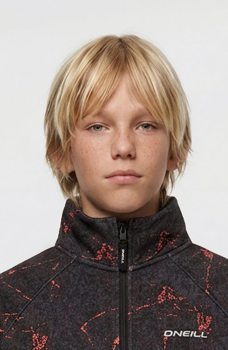 FWC'Cruz Printed Half-Zip fleecetrui | Black Basalt