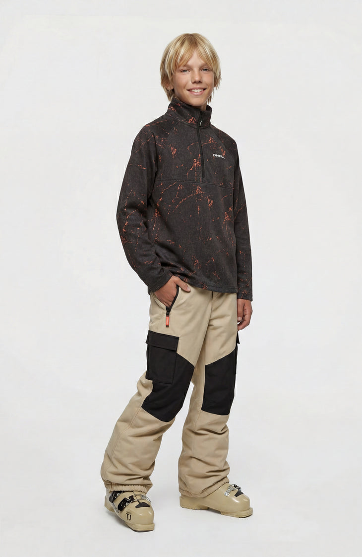 FWC'Cruz Printed Half-Zip fleecetrui | Black Basalt