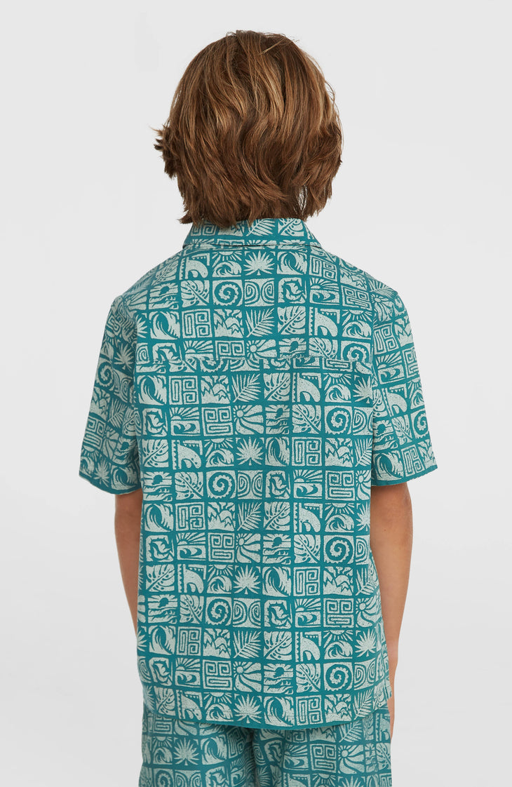 Print overhemd | Blue Bricks