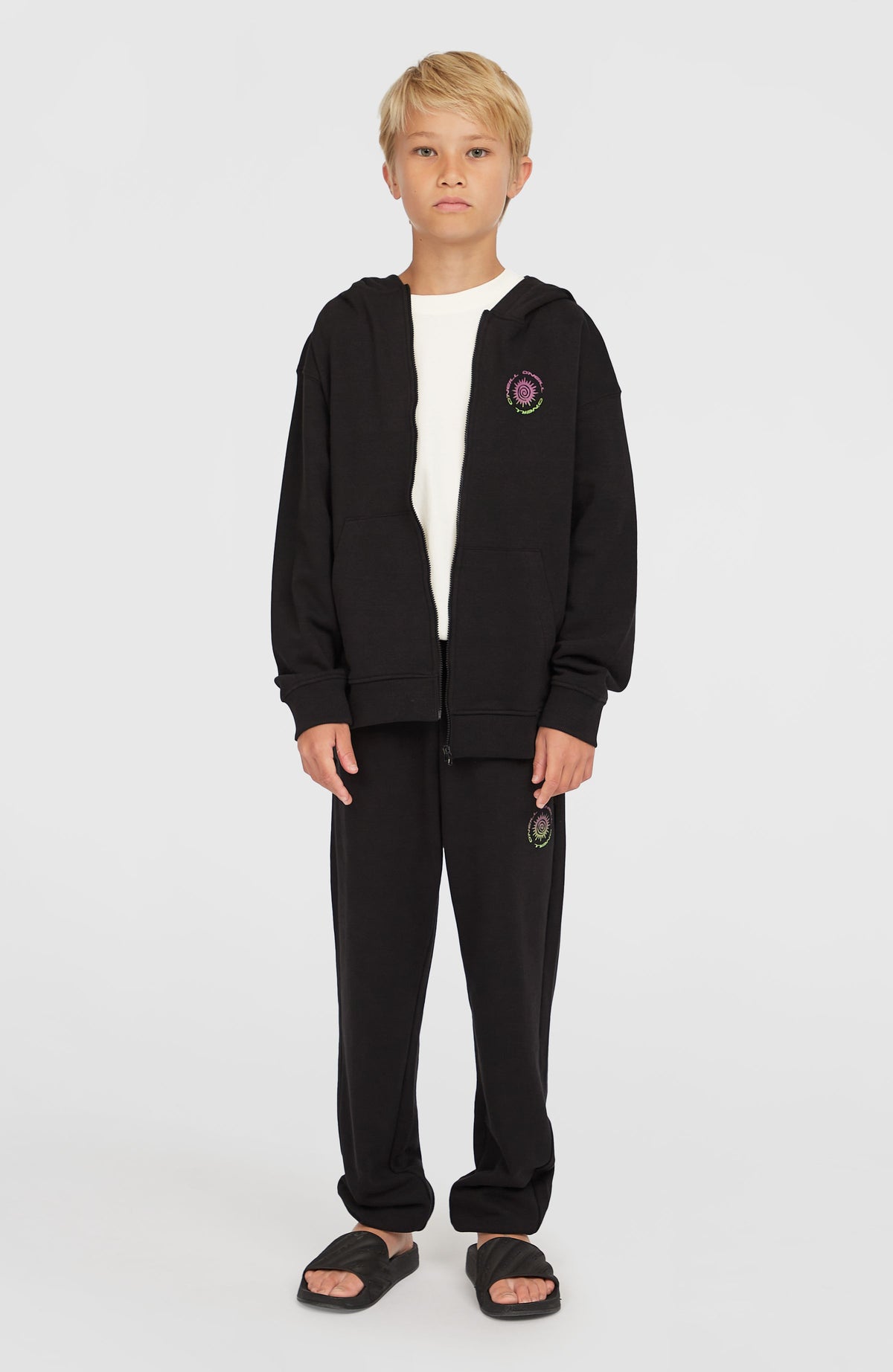 Graphic capuchonvest met volledige rits | Black Out