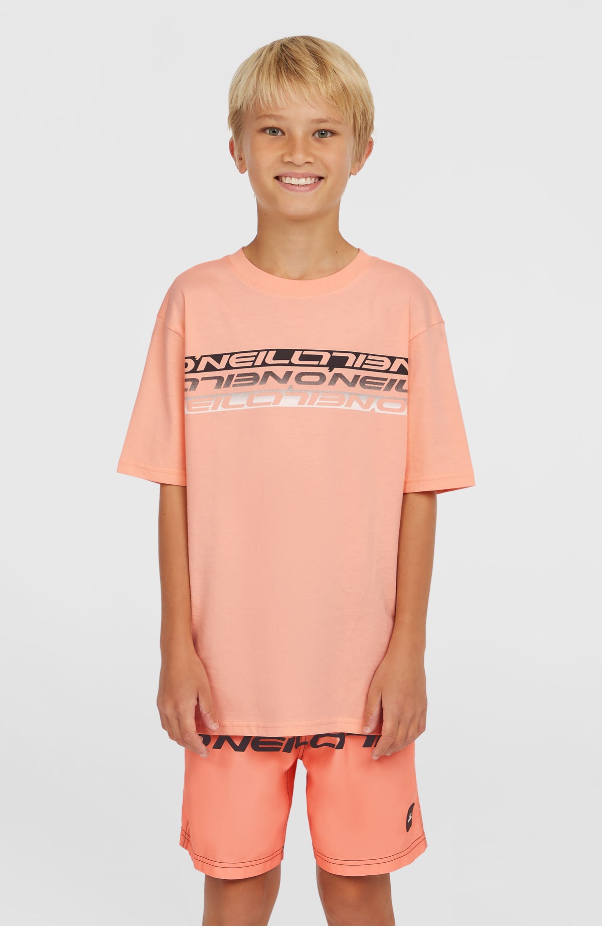 Cali Stripe 14'' zwembroek | Coral Upside Down