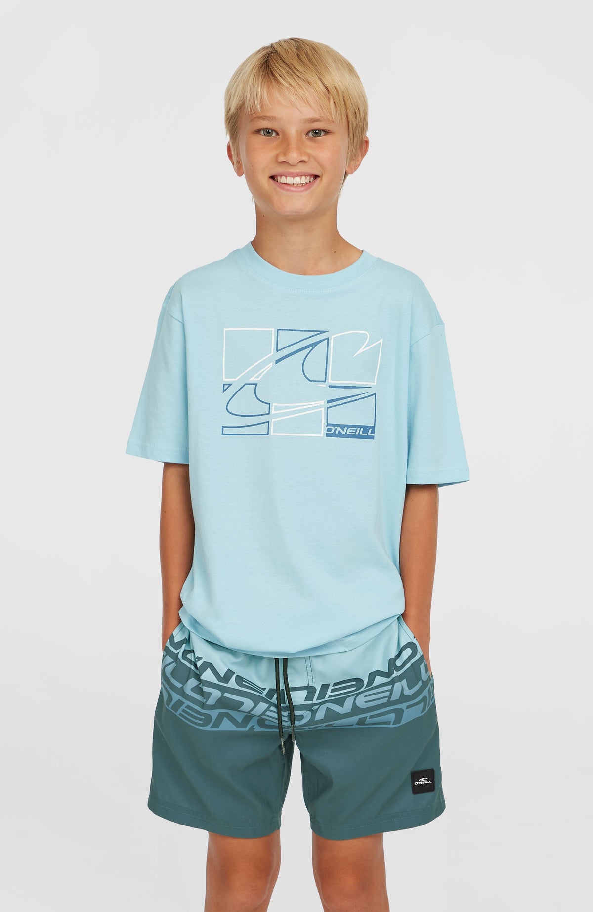 Cali Stripe 14'' zwembroek | Blue Upside Down