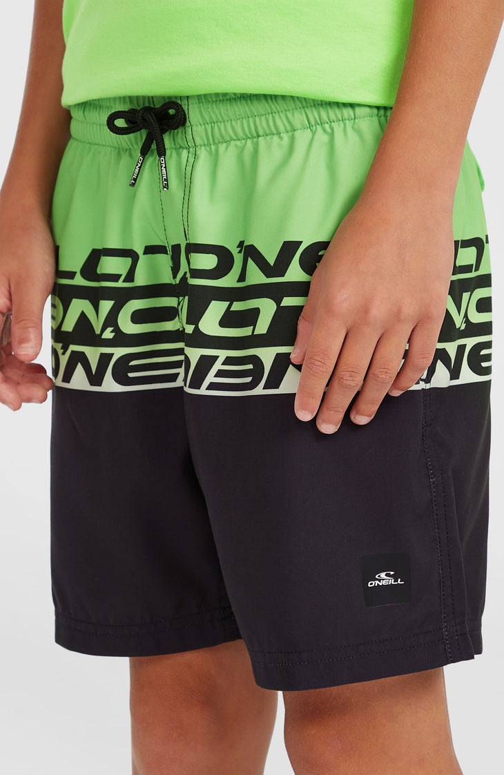 Cali Stripe 14'' zwembroek | Green Upside Down