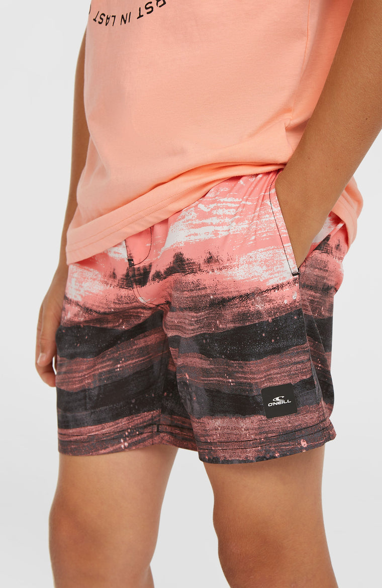 Cali Gradient 14'' zwembroek | Coral Melted Texture Cali Gradient 14'' zwembroek | Coral Melted Texture