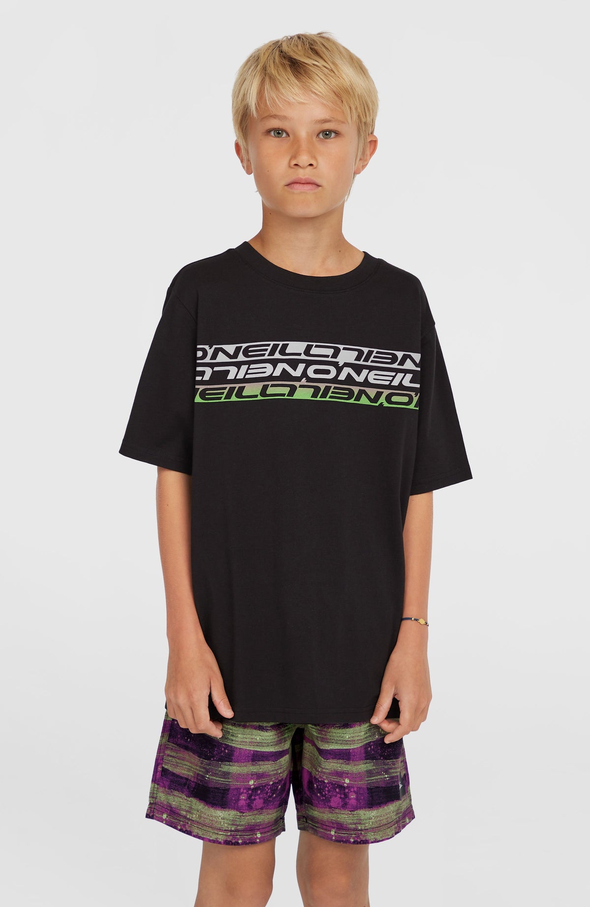 Cali Gradient 14'' zwembroek | Black Melted Stripe Boys