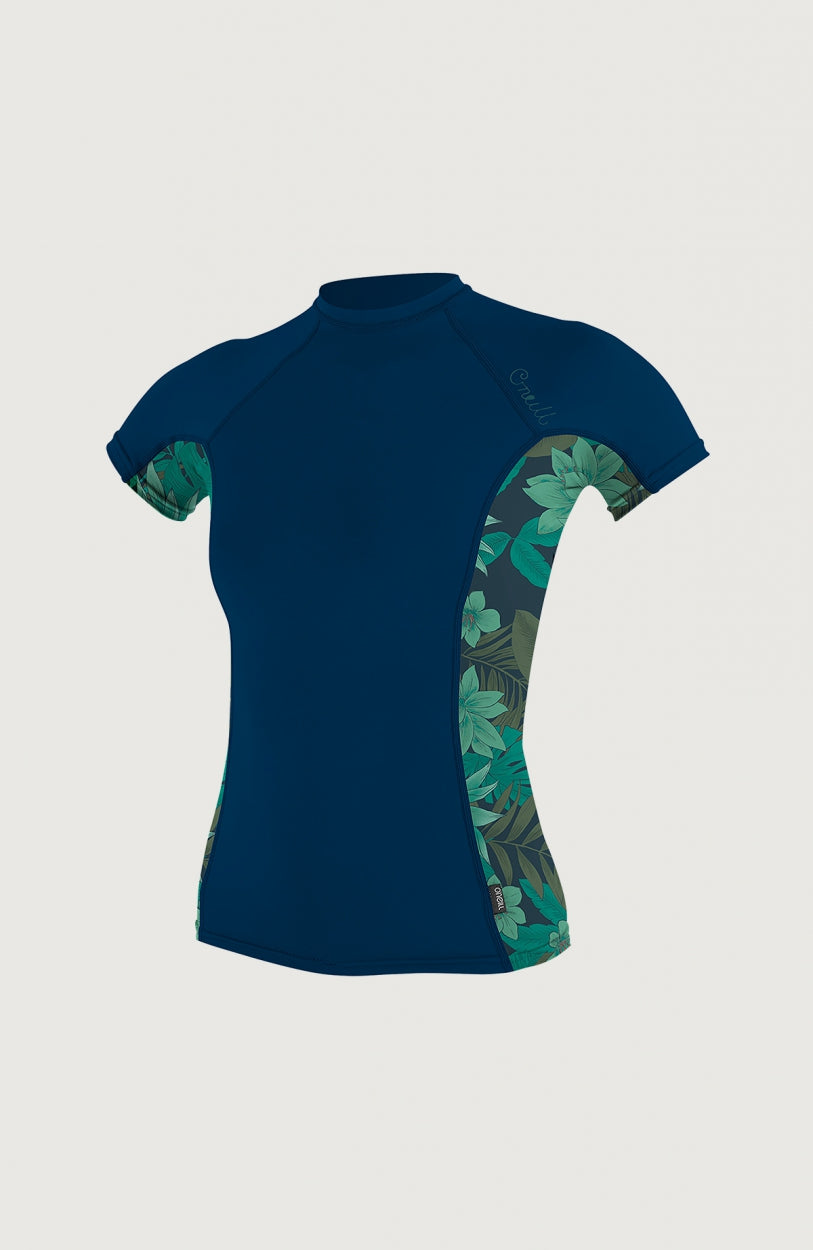 Skins Side Print Short Sleeve Rash Guard Womens | Dark Blue