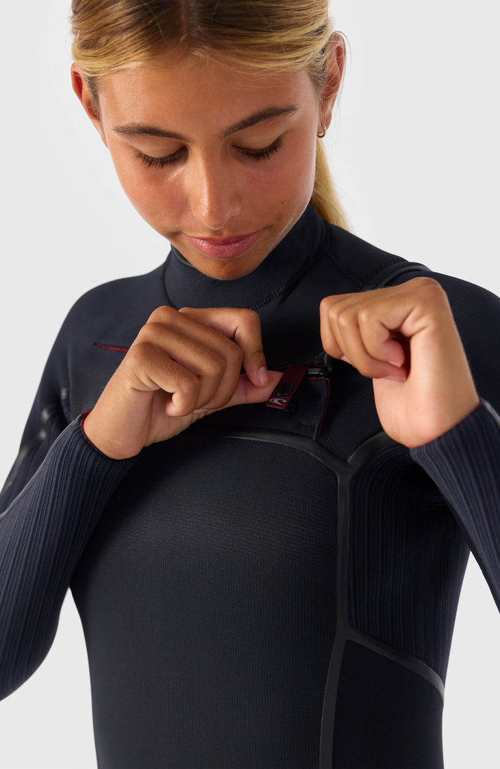 Hyperfreak Fire 4/3mm+ Chest Zip Full Wetsuit | BLACK/BLACK