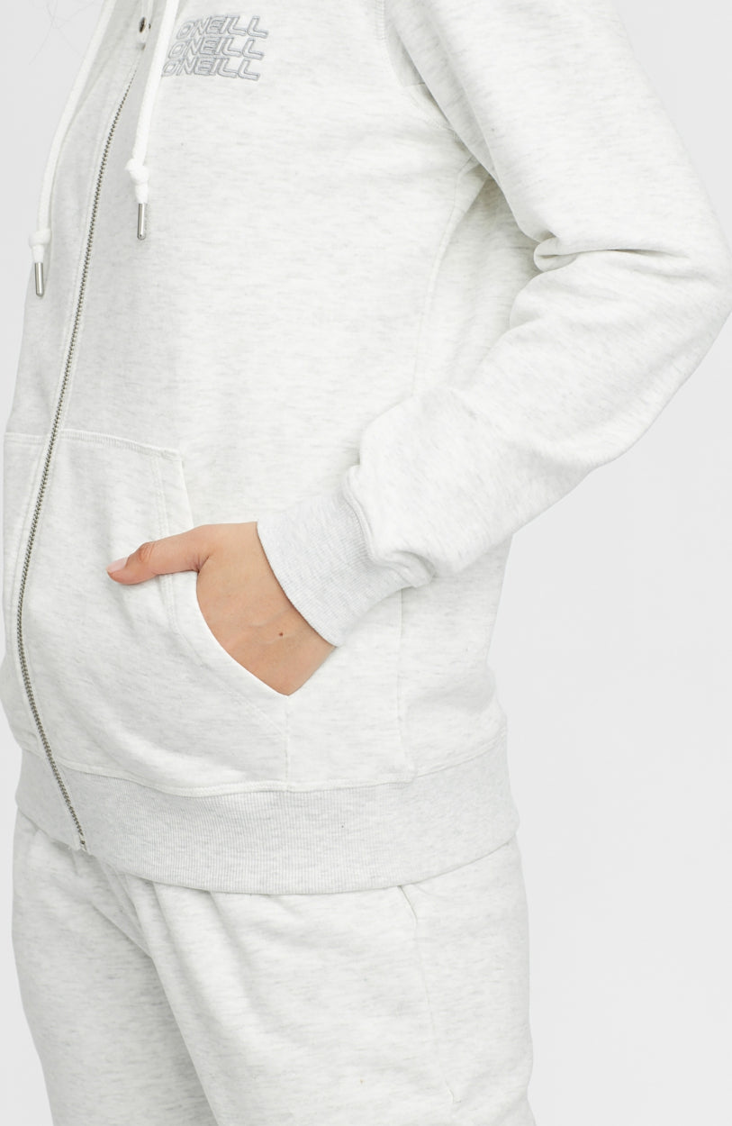 Triple Stack Full Zip Hoodie | White Melee