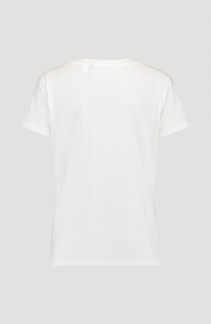 Triple Stack V-Neck T-Shirt | Powder White