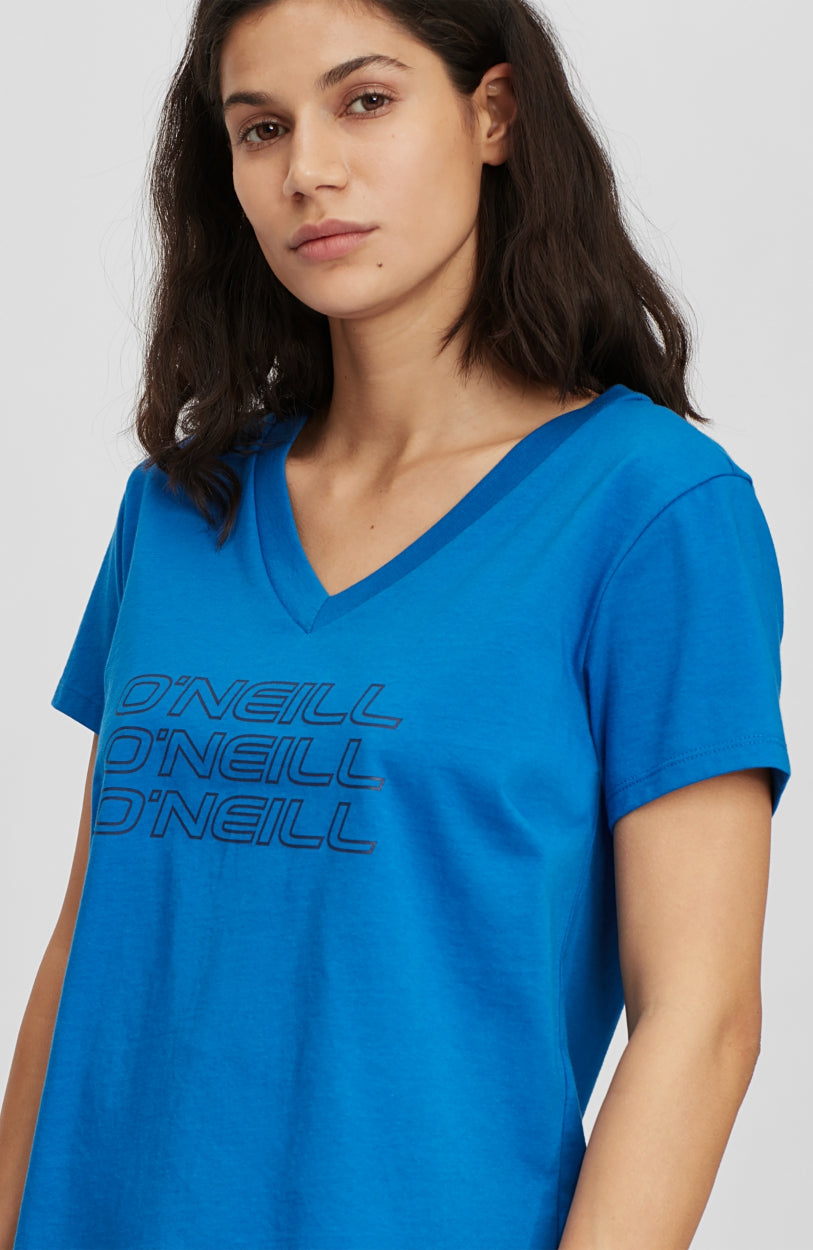 Triple Stack V-Neck T-Shirt | Ocean Blue