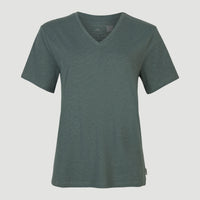 T-shirt Essentials met V-hals | Balsam Green