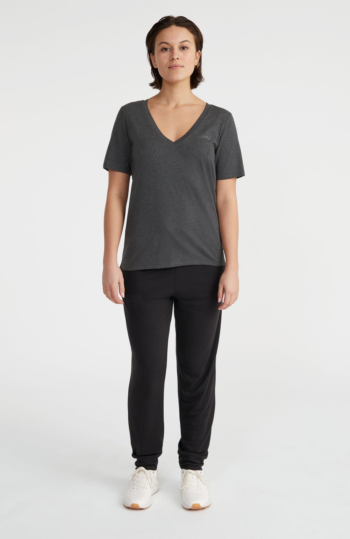 Essentials T-shirt met V-hals | Black Out