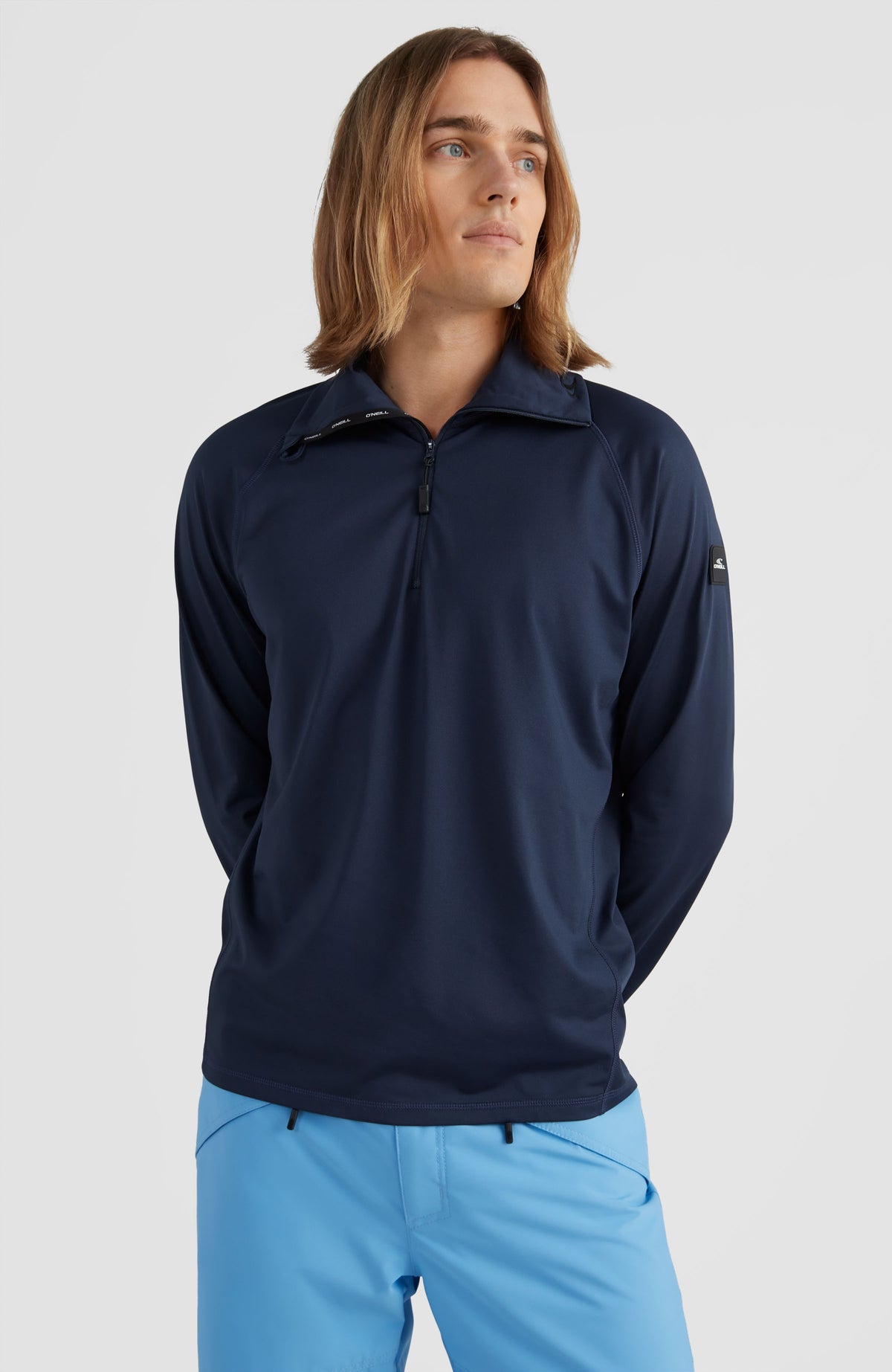 Clime fleecetrui met halve rits | Ink Blue -A