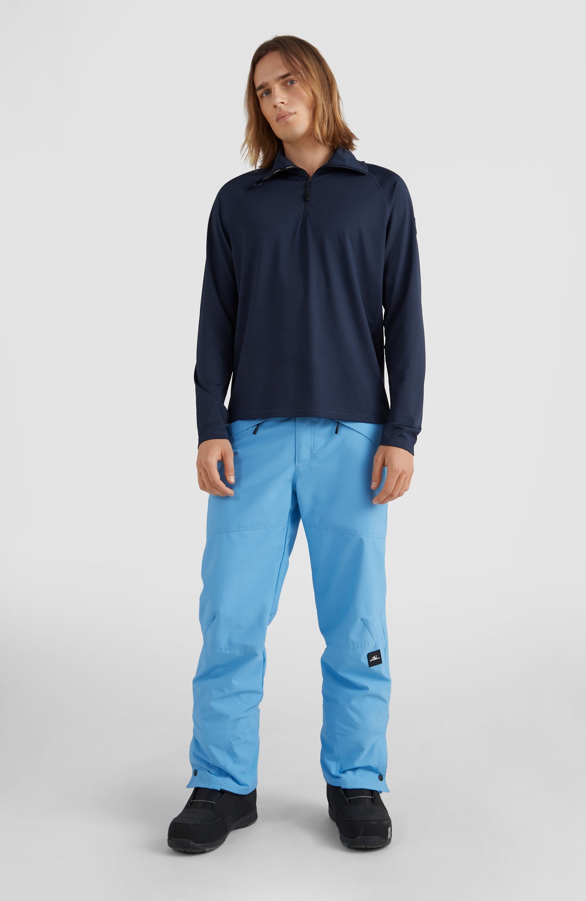Clime fleecetrui met halve rits | Ink Blue -A