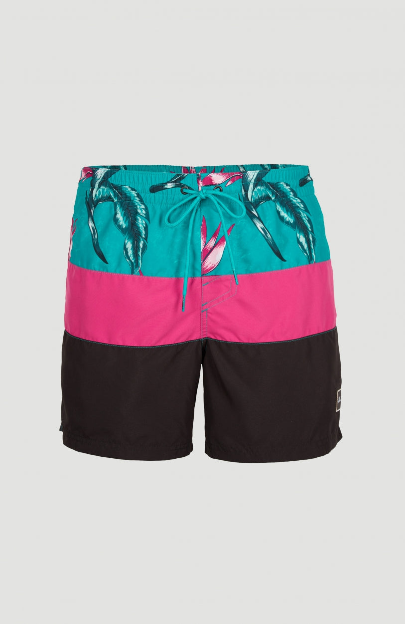 Frame Block Swim Short | Red Multi Stripe