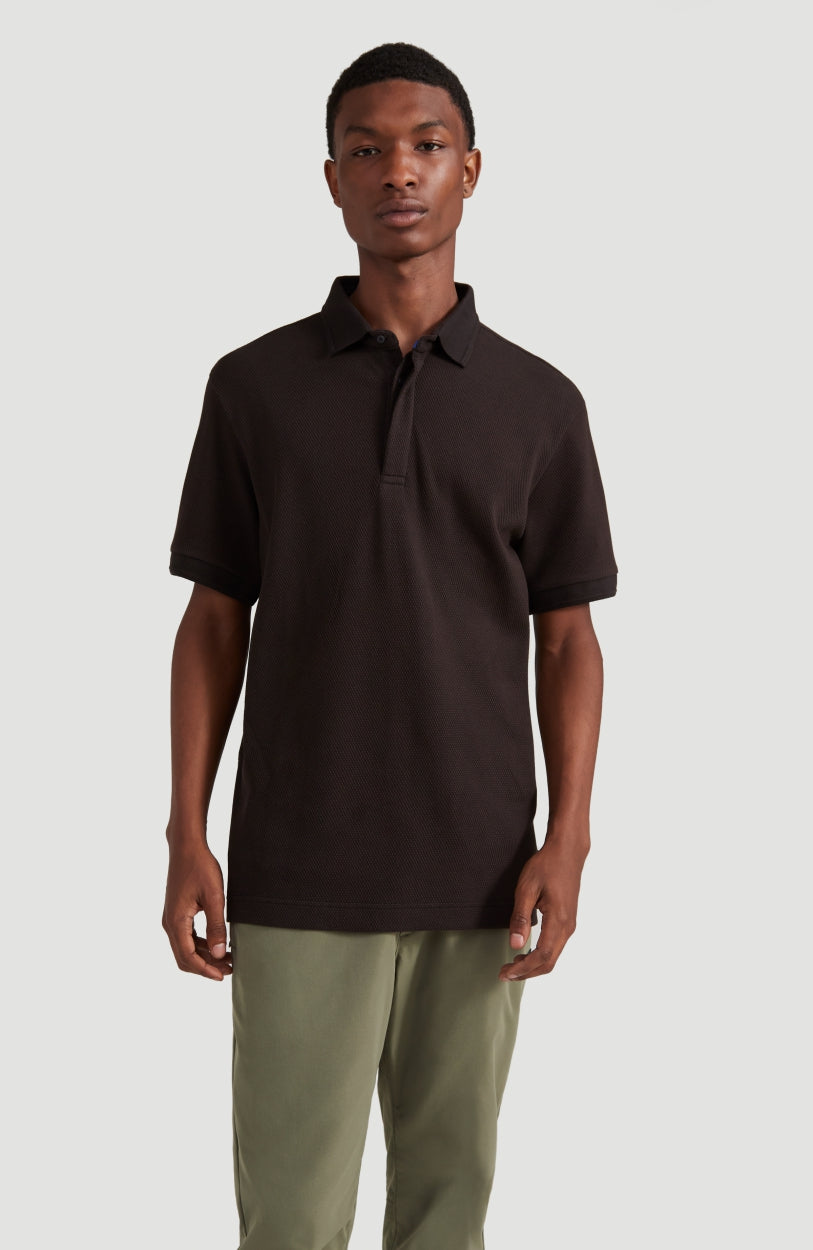 Hybrid Waffle Polo Shirt | BlackOut - A