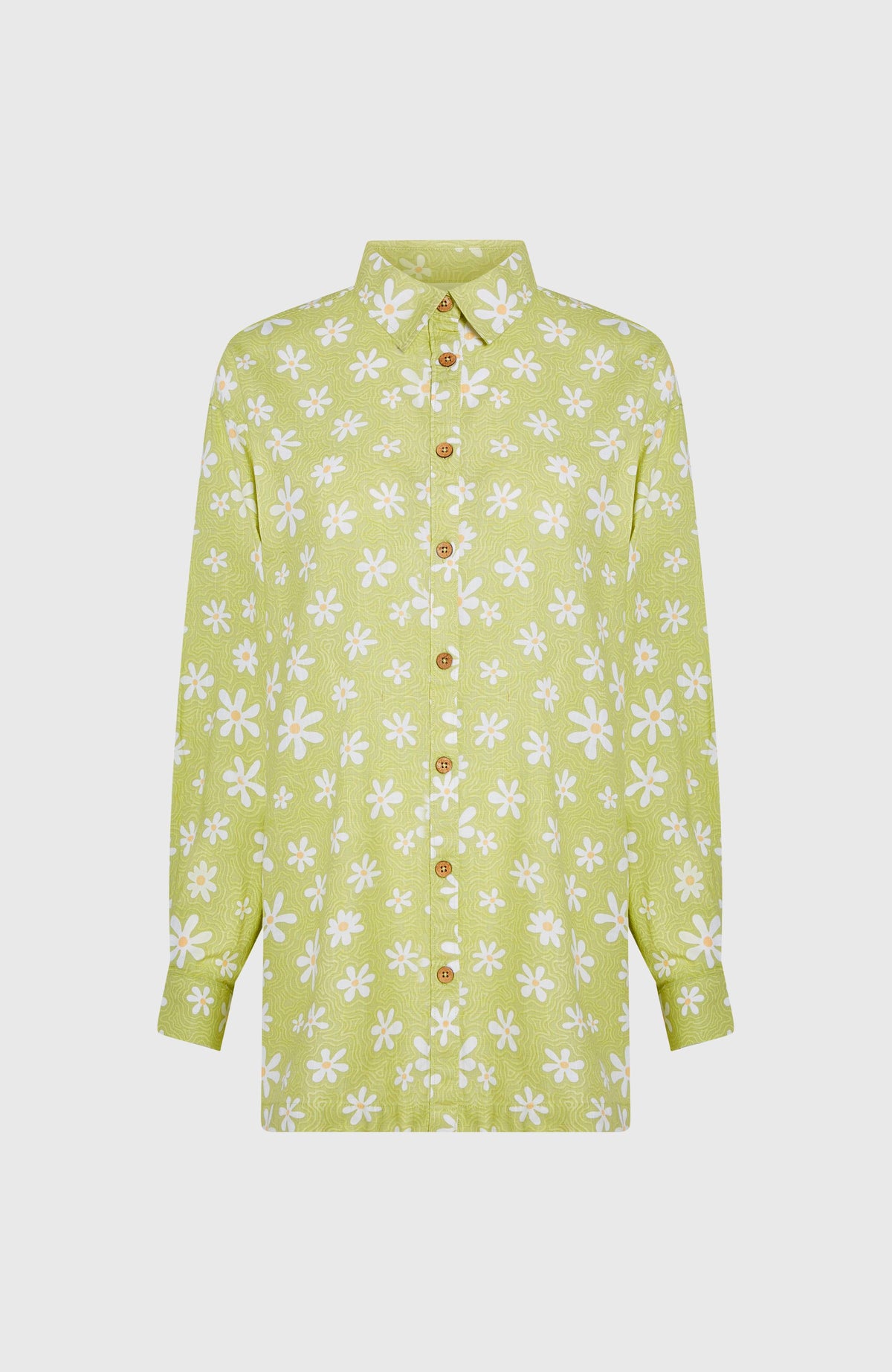 Beach Vintage lange blouse | Green Daisyline