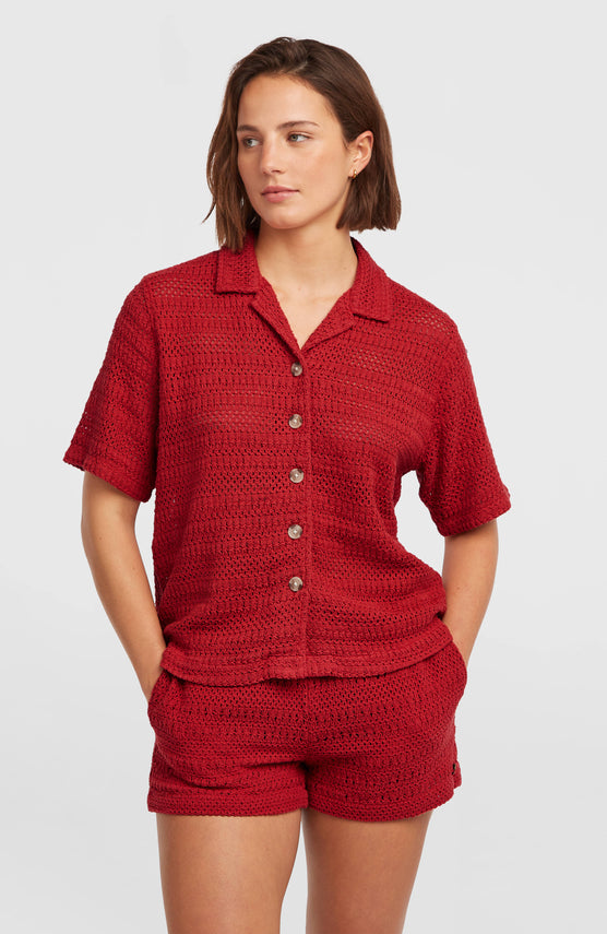 O'Riginals Crochet blouse | Midnight Poppy