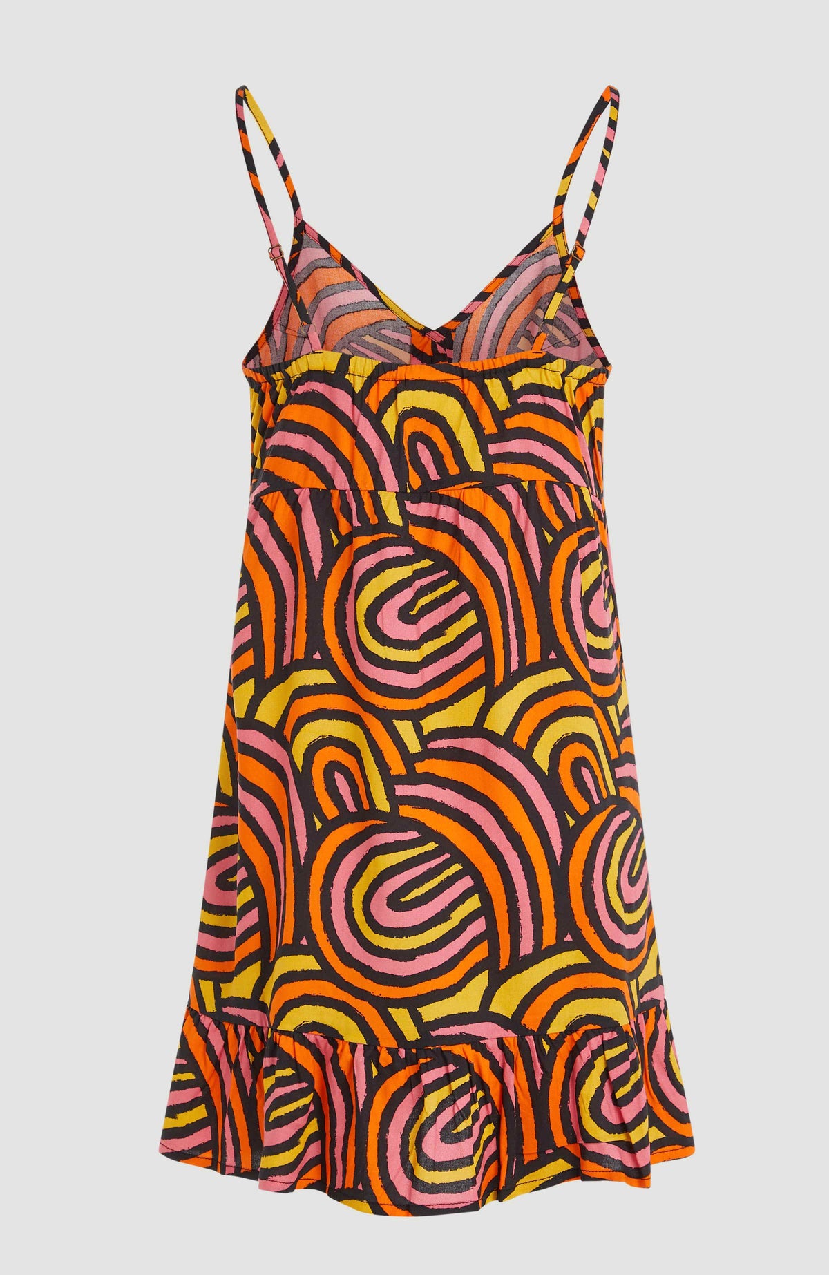 Malu Beach jurk | Orange Rainbow Stripe