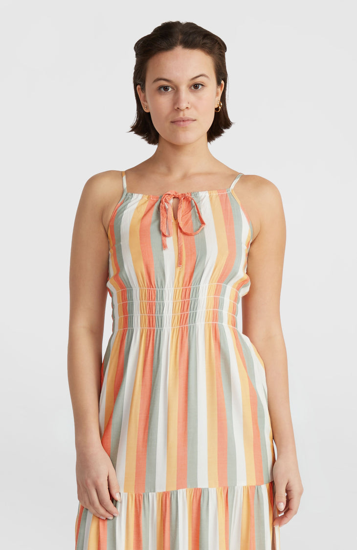 Quorra maxi-jurk | Orange Multistripe