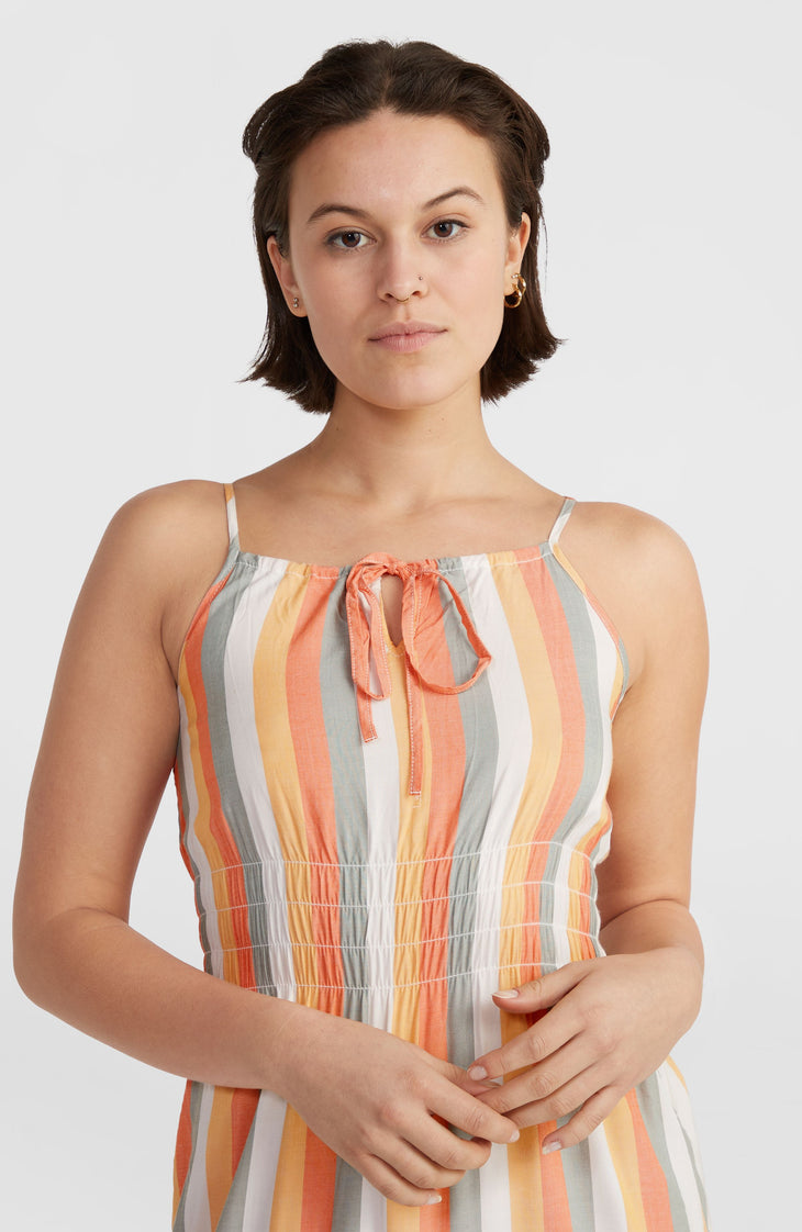 Quorra maxi-jurk | Orange Multistripe
