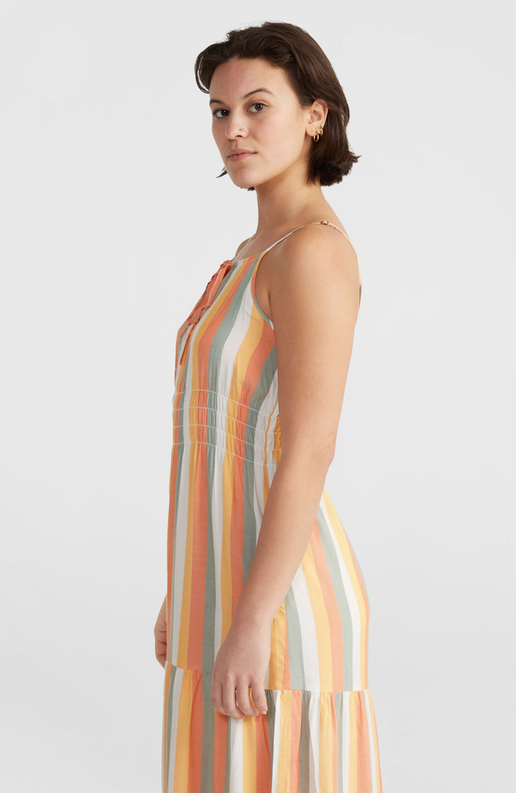 Quorra maxi-jurk | Orange Multistripe