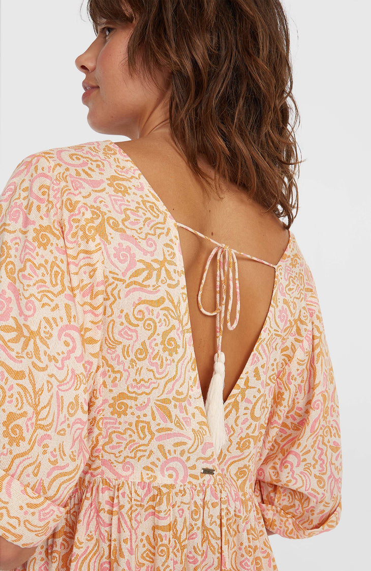 Women of the Wave maxi-jurk | White Abstract Wave