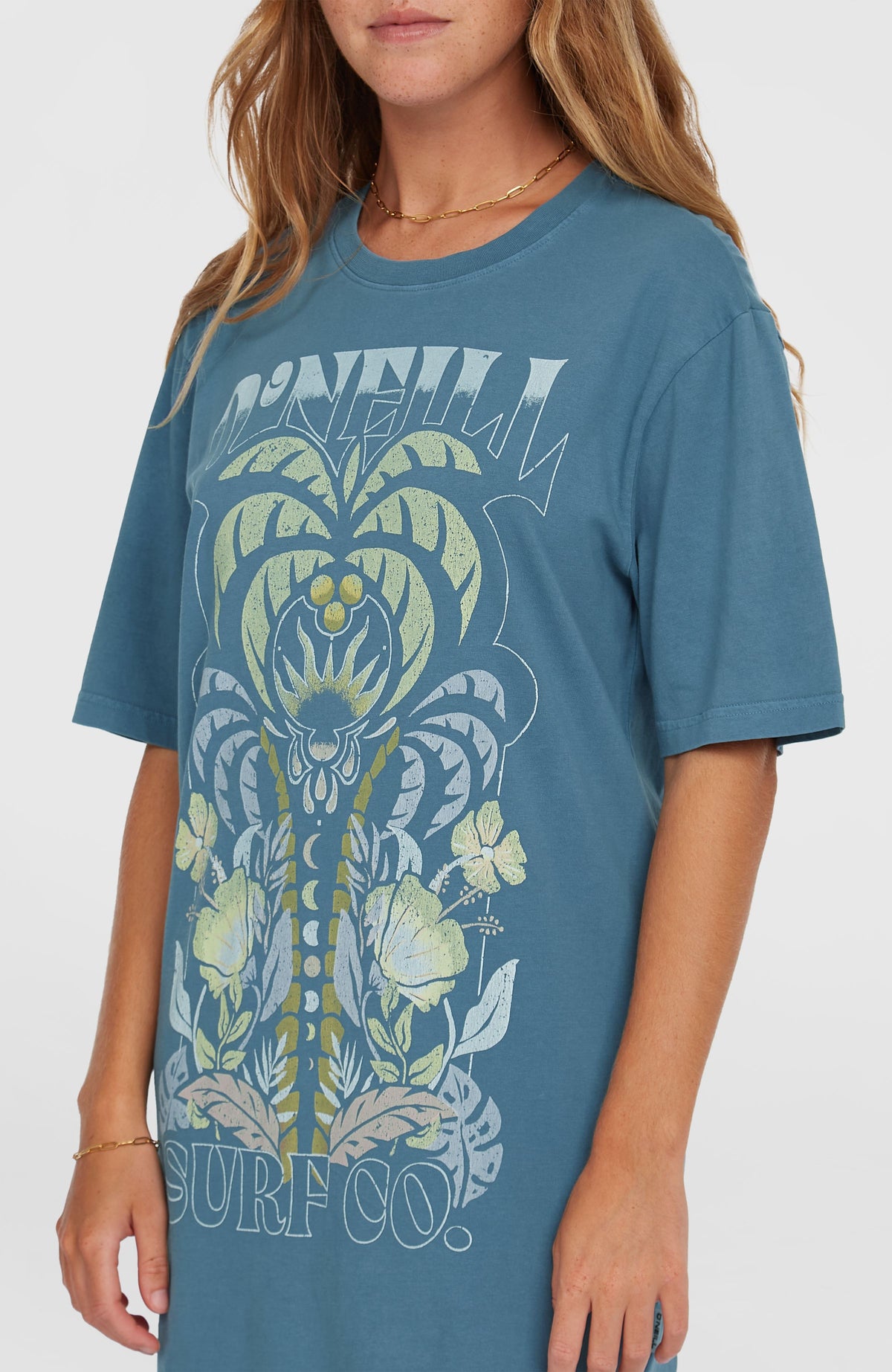 Beach Vintage T-shirtjurk | Copen Blue