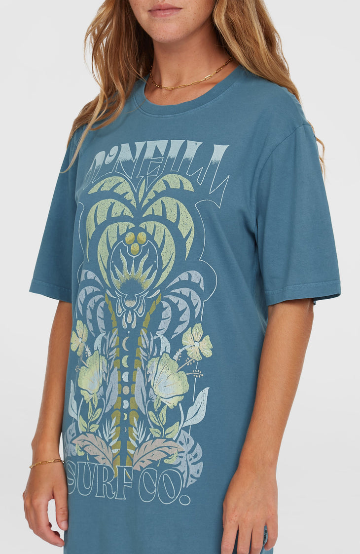 Beach Vintage T-shirtjurk | Copen Blue