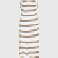 Jess Midi Rib jurk | White Yarn Dye Stripe