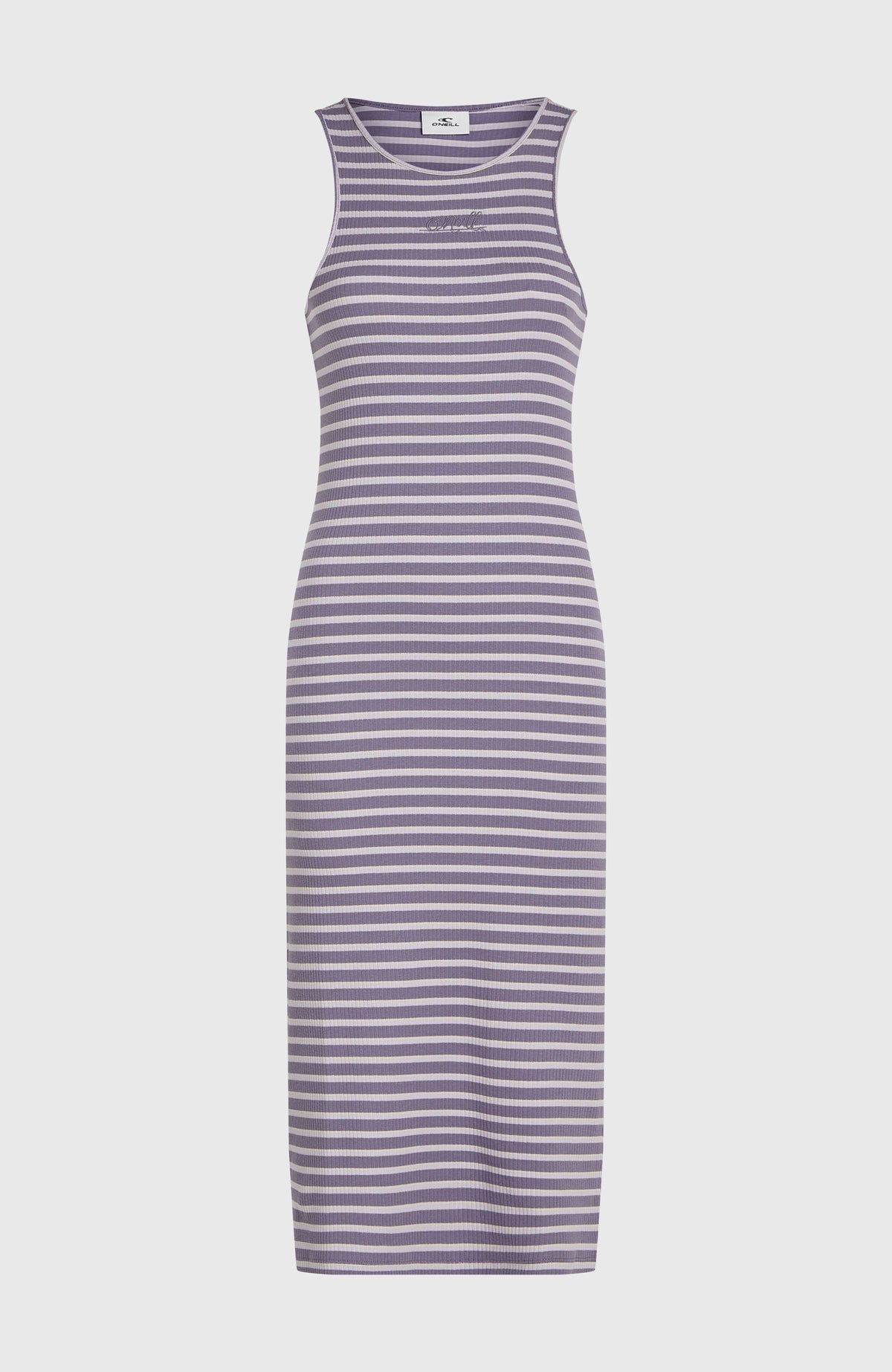 Jess Midi Rib jurk | Purple Yarn Dye Stripe