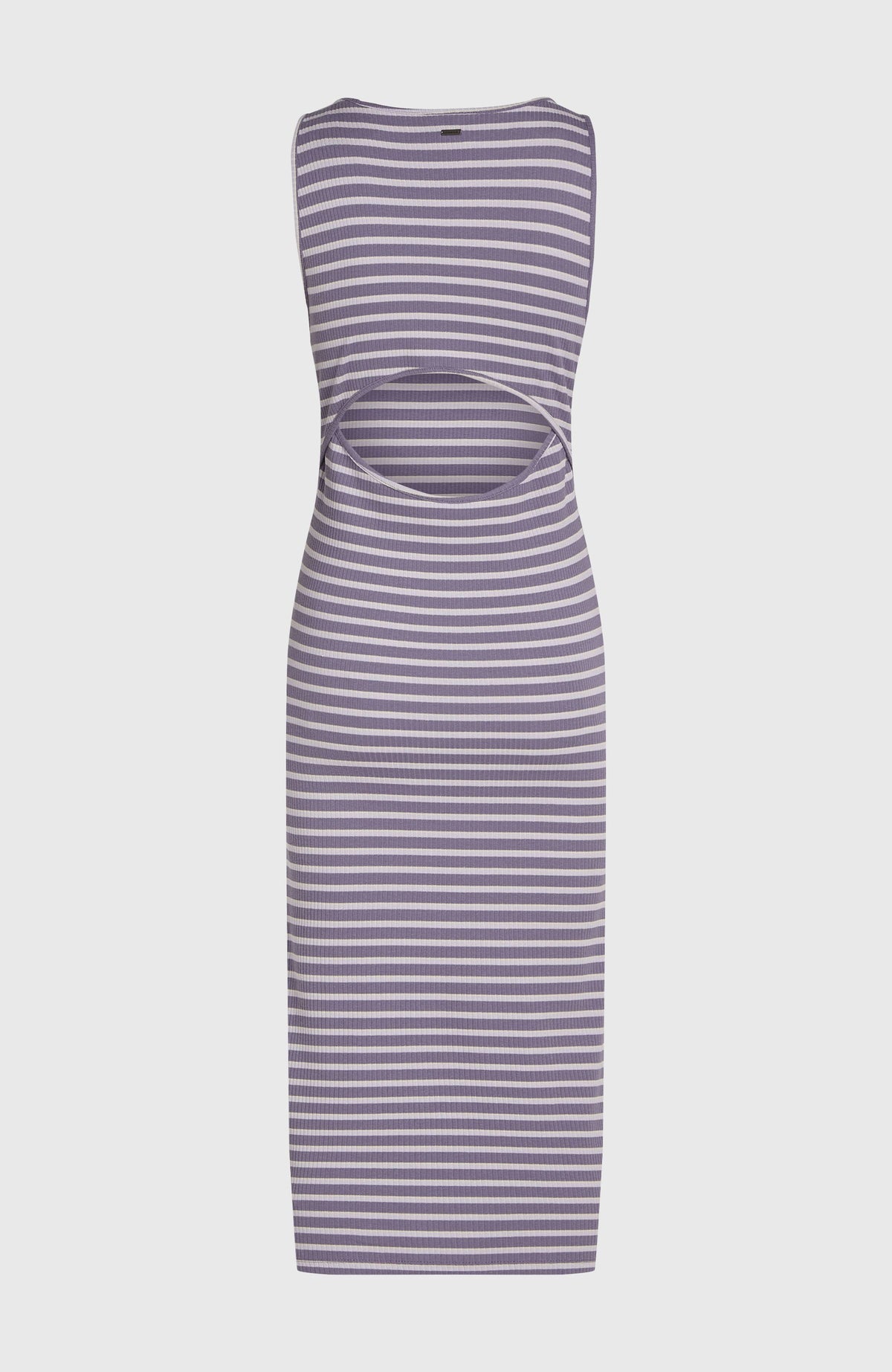Jess Midi Rib jurk | Purple Yarn Dye Stripe