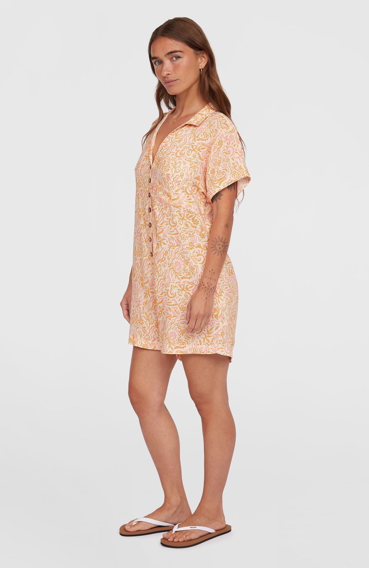 Women of the Wave playsuit | White Abstract Wave