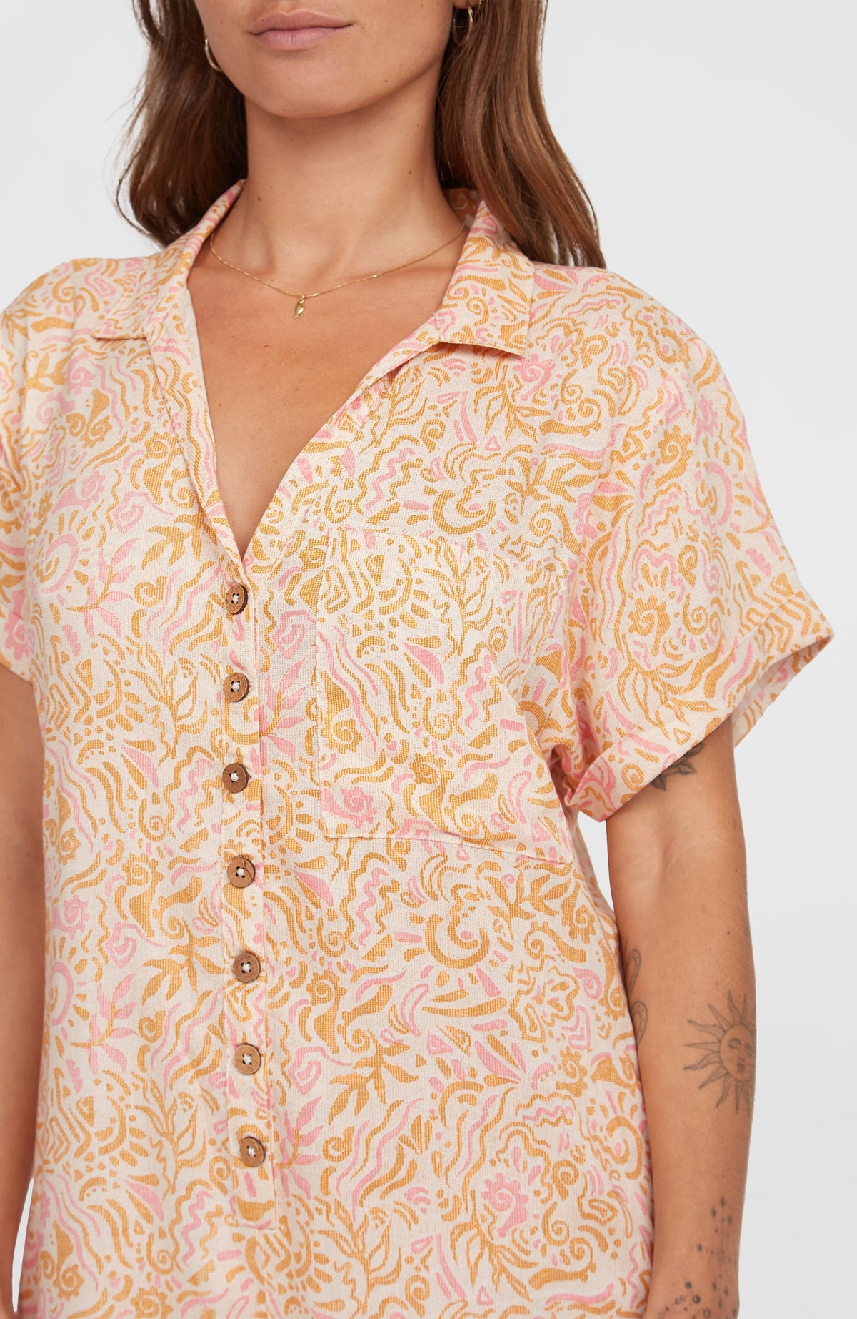 Women of the Wave playsuit | White Abstract Wave