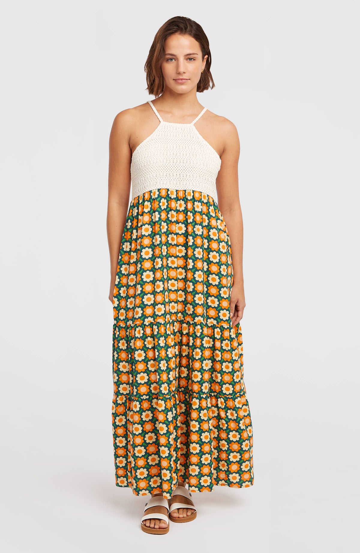 O'Riginals maxi-jurk | Green Retro Flower