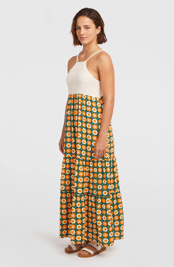 O'Riginals maxi-jurk | Green Retro Flower