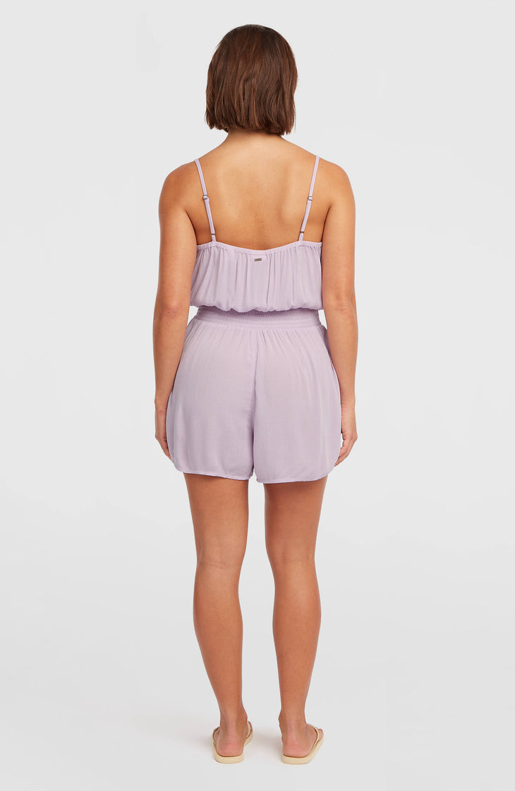 Playsuit met knoopsluiting en dunne bandjes | Pale Lavender