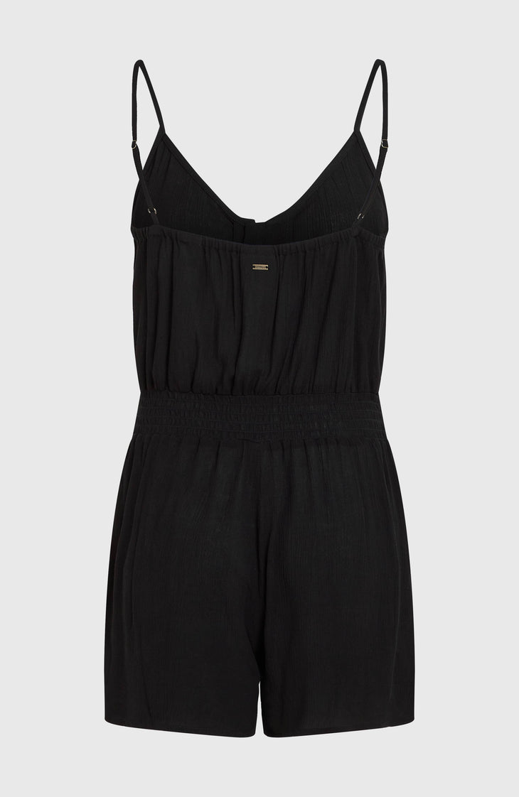 Playsuit met knoopsluiting en dunne bandjes | Black Out