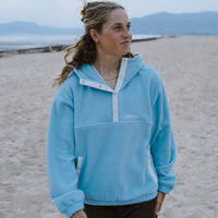 Hoodie Superfleece met halve rits | Adley Blue