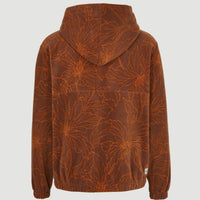 Hoodie Superfleece met halve rits | Brown Flower