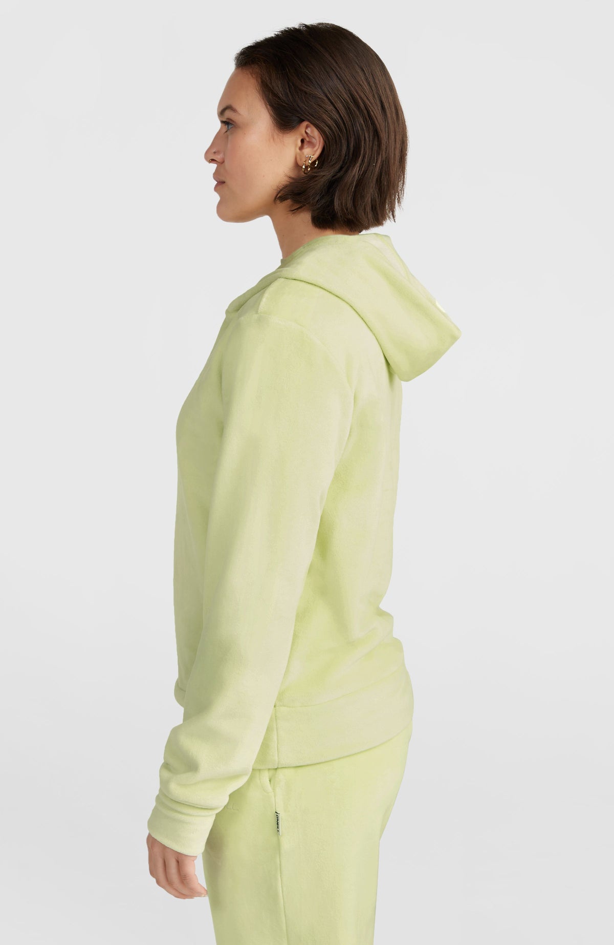Velour fleecehoodie | Lime Wash