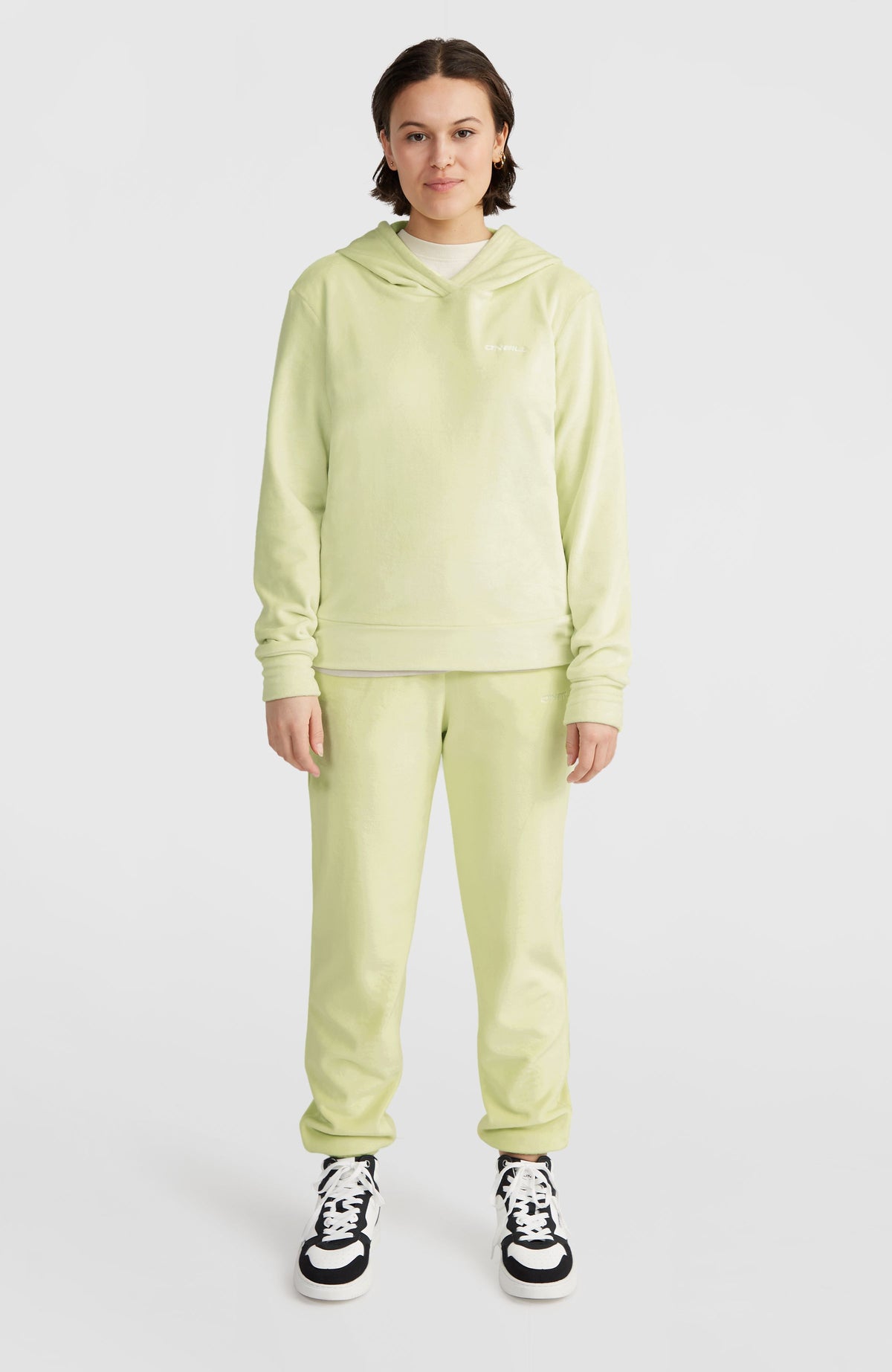 Velour fleecehoodie | Lime Wash