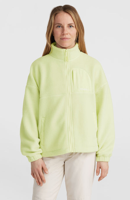 High-Pile fleecevest met volledige rits | Lime Wash