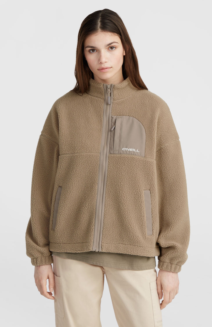 High-Pile fleecevest met volledige rits | Concrete