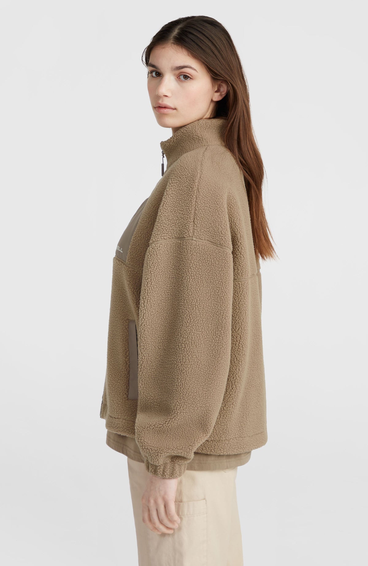 High-Pile fleecevest met volledige rits | Concrete